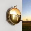 Best Lido Wandleuchte Außen KARPAHTOS aus Messing rund 21cm