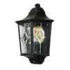 Best Elstead Wandleuchte Außen Kirchenglas IP43 Schwarz Haus