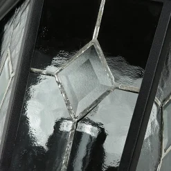 Best Elstead Wandleuchte Außen Kirchenglas IP43 Schwarz Haus