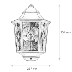 Best Elstead Wandleuchte Außen Kirchenglas IP43 Schwarz Haus