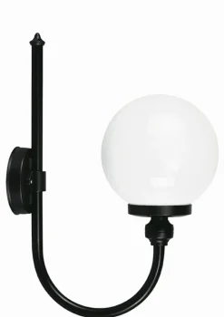 Lido Wandleuchte Außen Kugel Schirm Schwarz Weiß E27 IP43* Außenleuchten Antik|Außenwandleuchten