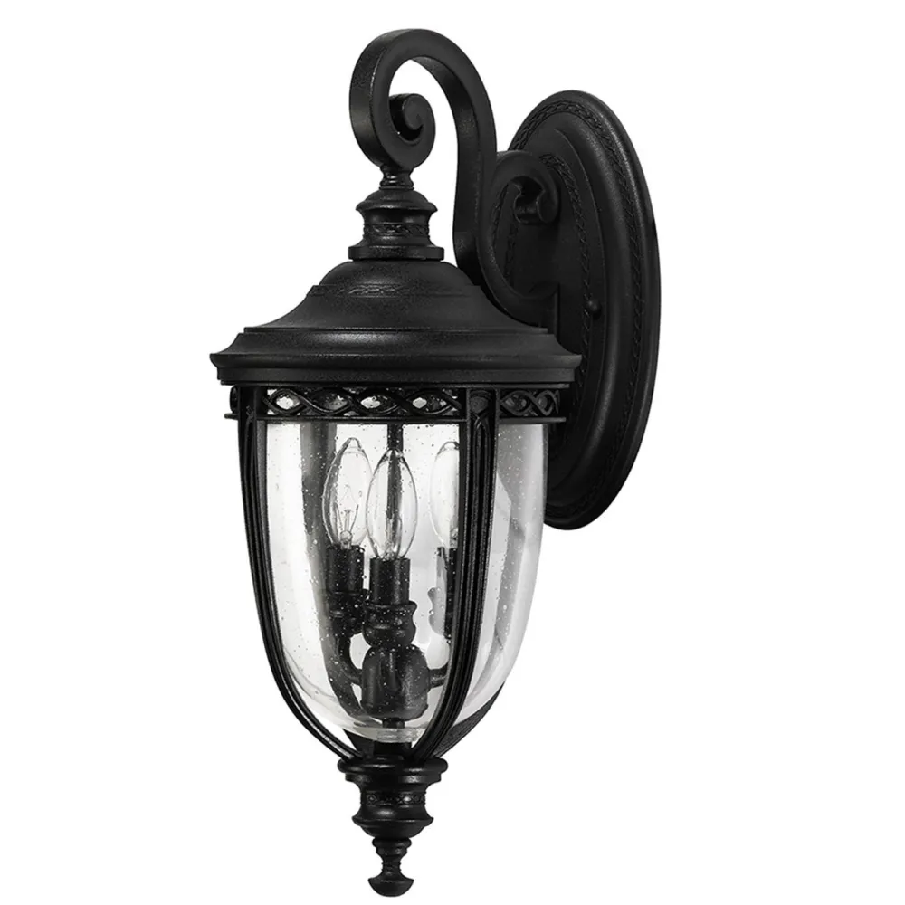 Elstead Wandleuchte Außen Laterne Schwarz IP44 Rustikal