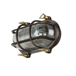 Hot Lido Wandleuchte außen Maritim IP64 Messing Riffelglas E27