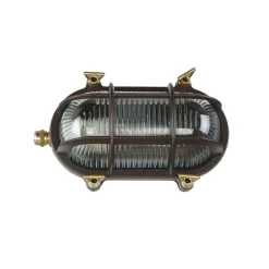 Hot Lido Wandleuchte außen Maritim IP64 Messing Riffelglas E27