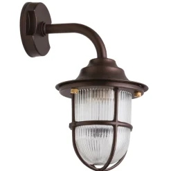 Clearance Lido Wandleuchte außen Messing Glas E27 IP64 31 cm hoch Maritim