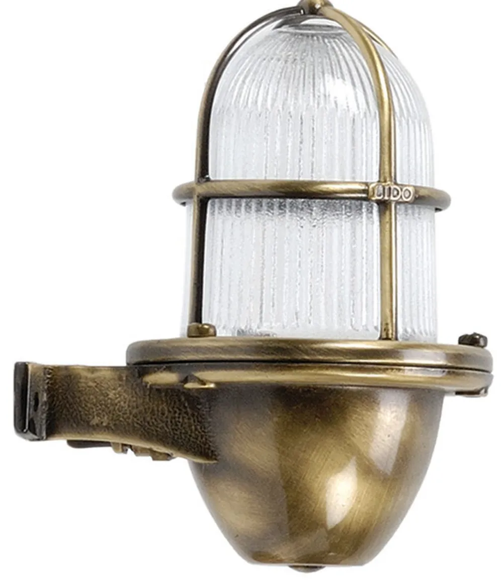 Lido Wandleuchte Außen Messing Maritim IP64 Hof Antik* Außenleuchten Antik|Außenwandleuchten