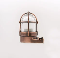 Andromeda Wandleuchte außen Messing Glas E27 IP64 Maritim klein* Außenleuchten Antik|Außenwandleuchten