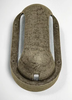 New Andromeda Wandleuchte außen Messing Glas H: 23 cm IP64 E27 Maritim