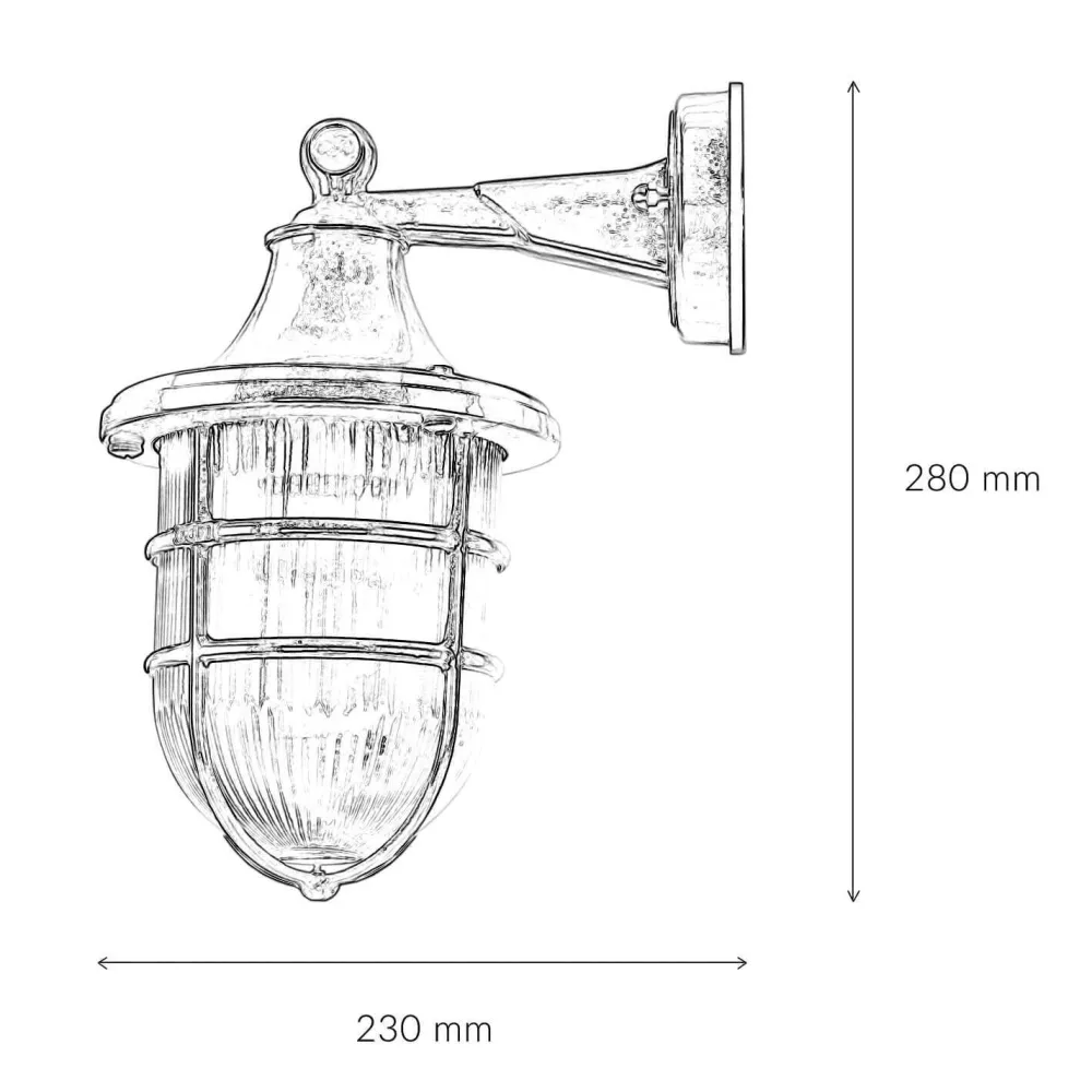 New Lido Wandleuchte Außen Messing Maritim IP64 Haus Hof
