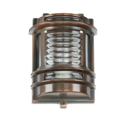 Lido Wandleuchte außen Messing Glas IP64 E27 Kupfer antik* Rustikale Lampen|Metall Lampen