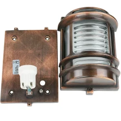 Lido Wandleuchte außen Messing Glas IP64 E27 Kupfer antik* Rustikale Lampen|Metall Lampen