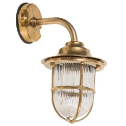 Sale Lido Wandleuchte Außen Messing Riffelglas IP64 Maritim