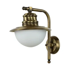Lido Wandleuchte Außen Messing Glas Maritim Balkon Hof* Außenwandleuchten|Rustikale Lampen