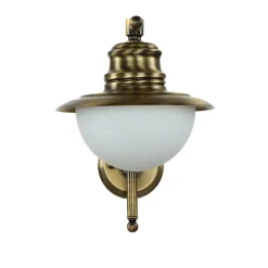 Lido Wandleuchte Außen Messing Glas Maritim Balkon Hof* Außenwandleuchten|Rustikale Lampen