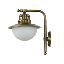 Lido Wandleuchte Außen Messing Glas Maritim Balkon Hof* Außenwandleuchten|Rustikale Lampen