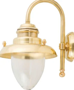 Lido Wandleuchte Außen Messing Glas Maritim Haus Hof* Außenleuchten Antik|Außenleuchten Messing