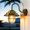 Clearance Lido Wandleuchte Außen Messing Maritim IP64 Terrasse Hof