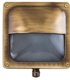 Lido Wandleuchte Außen Messing quadratisch IP64 OROPOS* Außenleuchten Antik|Außenwandleuchten