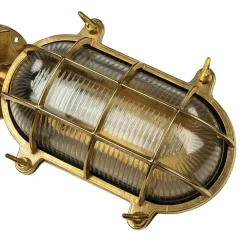 Outlet Lido Wandleuchte Außen Messing Maritim Haus wetterfest