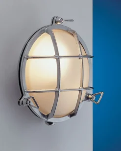 Laura Suardi Wandleuchte Außen Messing verchromt Bullauge Schiff* Außenwandleuchten|Lampen Aus Aller Welt