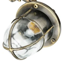 Lido Wandleuchte außen Messing massiv Glas IP64 E27 SANTORIN* Außenwandleuchten|Rustikale Lampen