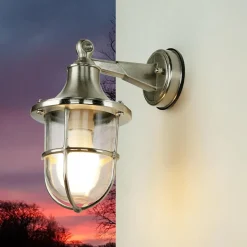 Online Lido Wandleuchte Außen Nickel Echt-Messing IP64 Hof