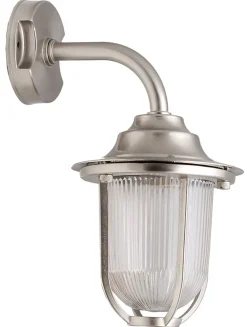Lido Wandleuchte Außen Nickel Echt-Messing IP64 Maritim* Außenwandleuchten|Rustikale Lampen