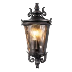 Elstead Wandleuchte außen Rauchglas Aluminium IP44 H: 43,2 cm* Glaslampen|Metall Lampen