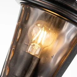 Elstead Wandleuchte außen Rauchglas Aluminium IP44 H: 43,2 cm* Glaslampen|Metall Lampen