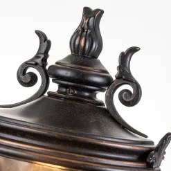 Elstead Wandleuchte außen Rauchglas Aluminium IP44 H: 43,2 cm* Glaslampen|Metall Lampen