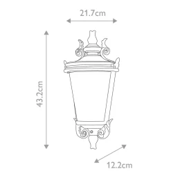 Elstead Wandleuchte außen Rauchglas Aluminium IP44 H: 43,2 cm* Glaslampen|Metall Lampen