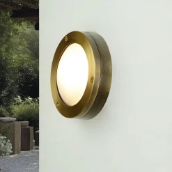 Hot Lido Wandleuchte Außen rostfreies Messing G9 Haus AGIA