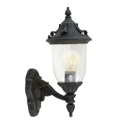 Elstead Wandleuchte außen Schwarz Grün antik Aluminium Glas IP44* Außenleuchten Antik|Außenwandleuchten