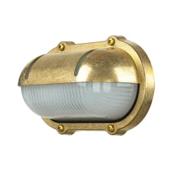 Hot Lido Wandleuchte Außen Terrasse Messing oval Maritim