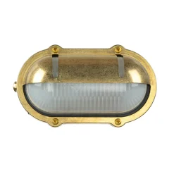 Hot Lido Wandleuchte Außen Terrasse Messing oval Maritim