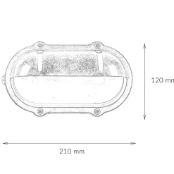 Hot Lido Wandleuchte Außen Terrasse Messing oval Maritim