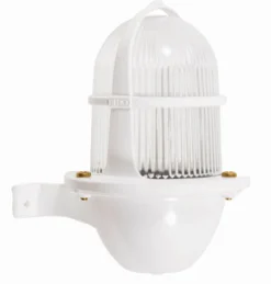 Discount Lido Wandleuchte außen Weiß aus-Messing Glas E27 IP64 H: 22 cm