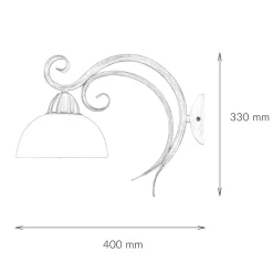 Luminex Wandleuchte AURORA WHITE in Shabby Weiß* Wohnzimmerlampen|Glaslampen