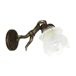 Sale Giovanni Battista Wandleuchte aus Echt-Messing Antik Bronze Putti