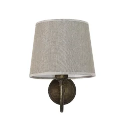 Giovanni Battista Wandleuchte aus Echt-Messing mit Stoffschirm Beige* Wandleuchten|Esszimmer Lampen