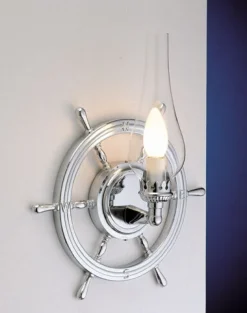 Clearance Laura Suardi Wandleuchte Bad Flur Chrom Maritim Ø32cm Messing