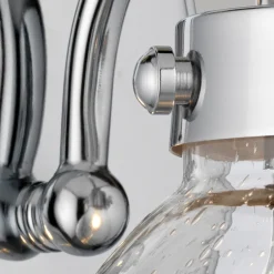 Discount Elstead Wandleuchte Bad H: 22,1 cm IP44 E27 Chrom aus Metall Regenglas