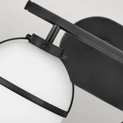 Discount Elstead Wandleuchte Bad Metall Glas IP44 38,1 cm breit Schwarz Weiß