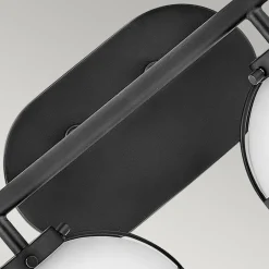 Discount Elstead Wandleuchte Bad Metall Glas IP44 38,1 cm breit Schwarz Weiß