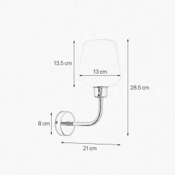 Giovanni Battista Wandleuchte Badezimmer H: 28,5 cm Messing Glas E27 TALIS* Wandleuchten|Badezimmer Lampe