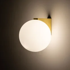 Outlet Nowodvorski Wandleuchte Badezimmer in Messing Weiß IP44 G9 Glas Metall