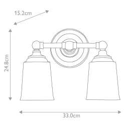 Elstead Wandleuchte Badezimmer LED G9 IP44 B: 33 cm in Messing* Wandleuchten|Badezimmer Lampe