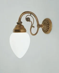 Clearance Berliner Messingleuchten Wandleuchte Berliner Messing Glas E27 T:30 cm blendarm