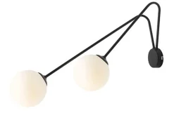 Sale ALDEX Wandleuchte blendarm Glas Metall Schwarz T:50 cm Kugeln