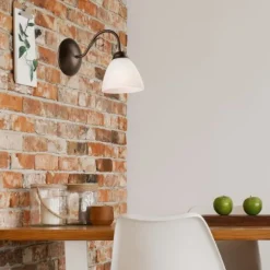 Lamkur Wandleuchte Braun Glas Metall Rustikal LIRLIN* Wandleuchten|Küchenlampen